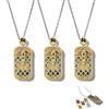 Generico Collana con piccolo mazzo di tarocchi, ciondolo con mini carte dei tarocchi, ciondolo a gabbia in ottone anticato colorato con 22 Arcani Maggiori, gioiello spirituale per donna (3Pcs)