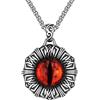 PAMTIER Collana Malocchio da Uomo in Acciaio Inossidabile Ciondolo Vintage Punk Rock con Catena Rossa