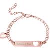 Gravado Bracciale da Donna in Acciaio Inox Rosé, Incisione Testimone di Nozze, Accessori per Lei, Idea Regalo Matrimonio
