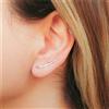 HOMEYU Orecchini a chiocciola Orecchio Long Climbers Crawler Bar Studs Originale fatto a mano Ear Stud, Ear Climber 14K Rose Gold Filled 30mm 1 paio