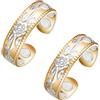 Vicmag Anello Magnetico in Rame per Donne, Anelli Magnetici per Dita e Pollice 100% Rame Puro Solido Gioielli Regalo Regolabile (Oro Argento)
