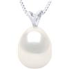 PEARLS & COLORS - Ciondolo di Perla coltivata d'Acqua Dolce - Qualità AAA+ - Oro 750 (18 carati) - Catena in regalo - Gioiello da donna