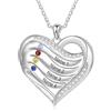 kaululu Collana Argento da Donna 925 Personalizzata Collana Cuore con Incisione Nome Regali per Mamma Nonna Donna Regalo di Compleanno (A-Nomi 4)