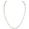 PERORNO Collana di Perle Coltivate Bianche 5, 6 mm con Chiusura in Argento 925, Lunghezza 42 cm