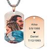 INBLUE Collana con Ciondolo Personalizzato Etichetta per Cani Data/Testo/Foto Collana in Acciaio Inossidabile per Uomo Donna Ragazzi Ragazze Bundle Catena Regolabile, Portachiavi, Silenziatore