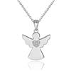 Sakrami Collana Ragazza e Bambina Angel con Zirconi in Argento 925 con Pendente con Angelo Custode + Scatola con Incisione Personalizzata (Rodiata)