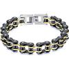 NEUSOP Gioielli in Acciaio Inossidabile Uomo Gioielli Bracciale Catena Motociclista Moto Braccialetti Bangle Regali di San Valentino,Giallo