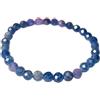 LKBEADS pietra preziosa naturale di zaffiro blu da 6 mm | forma rotonda, pietra sfaccettata | 7 pollici | gemma multicolore | braccialetto elastico energetico | braccialetto curativo | LSB_01306