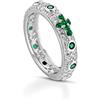 Donipreziosi Anello Rosario in Argento 925% Pavè Uomo/Donna Unisex con Croce Zirconi Diverisi Colori Taglio Diamante (Verde, 14)