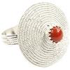 Marrocu Gioielli - Anello Corbula in Argento 925 con Corallo Centrale