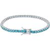 Gioielleria Bucci Bracciale Tennis in Argento 925 con Zirconi Celeste Acquamarina