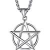 Richsteel Collana Pentacolo Protettivo da Uomo Pendente Pentagramma Oro/Nero/Acciaio Inox con Catena Regolabile 55+5 cm, Gioielli Amuleto Portafortuna per Donna Ragazzo