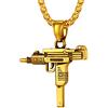 Richsteel Collana Uomo Esercito AK47 Catena con Granata a Mano/Uzi/Ciondolo Proiettile Catena da Uomo Gioielli Hiphop con Confezione Regalo per Bambini Ragazzi Forma di Granata Pistola Uzi