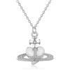 LNIEER Collana con ciondolo a forma di cuore punk saturno per donna, alla moda, barocco con zirconia cubica