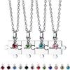 MeMeDIY Ciondolo Puzzle Personalizzato 2/3/4/5/6 Pz Collana Incisione Nome Data per Coppie Donna Uomo Birthstone Catena Regolabile in Acciaio Inossidabile Gioielli per Famiglia Amore Amicizia