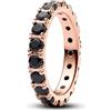PANDORA Timeless Anello placcato in oro rosa 14k con cristallo nero, 52