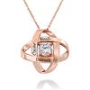 MyNameNecklace MYKA - Collana Eterna Incisa con Zircone Cubico - Gioiello Inciso con Nomi - Regalo d'argento o d'oro per le donne - Regali per Festa della mamma, Natale (Placcato en oro rosa 18k)