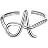 Suplight Anello con Iniziale A Donna Argento 925 Regolabile con Lettera Monogramma A e Confezione Regalo