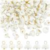 SUPERFINDINGS 100 pz Ciondoli In Conchiglia Trochus Naturale Ciondoli In Conchiglie Da Spiaggia In Pepite Bianche con Anelli In Ottone Dorato e Argento Artigianale In Conchiglie Estive