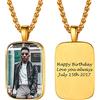 PROSTEEL Ciondolo Portafoto Personalizzabile Ciondolo Portafoto Oro Collana Dog Tag Portafoto in Acciaio Inossidabile con Confezione Regalo