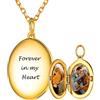 SILVERCUTE Collana con Foto Personalizzata Argento 925 Collana Donna Argento Portafoto Ovale Ciondolo con 2 Foto Personalizzata+ Incisione Placcato Oro con Confezione Regalo per Donna Mamma Amica