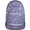 Coocazoo Mate - Zaino per la scuola, ergonomico, regolabile in altezza e dimensione, con cintura toracica e cintura in vita, Wings Reflective - Viola, Ala riflettente