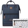 Cabaïa - Zaino Adventurer Port Antonio - Medium 18L - Idrorepellente - scomparto per PC fino a 13″ - 2 tasche intercambiabili - Vegan certificato - Zaino da viaggio, lavoro e scuola - Blu