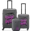 Roncato DC Comics SET VALIGIE (Medio, Cabina, Zaino Da Viaggio) - Harley Quinn