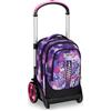 Seven Trolley Scuola Tyre Maxi Ruote, Viola Fucsia, Bubble Street, 3 in 1, Triplo Uso, Zaino Con Carrello Sganciabile e Crossover System, Zaino Scuola Viaggio, Bambina Ragazza