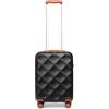 British Traveller Valigia Bagaglio a Mano 54CM Valigie Trolley Rigida con Rotelle,Nero/Marrone