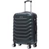 R.Leone Valigia da 1 Fino a Set 4 Trolley Rigido grande, medio, bagaglio a mano e bagaglio EasyJet 45X36X20cm 4 ruote max capienza in ABS 2026 (Verde Scuro, S Bagaglio a mano)