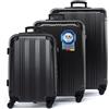 FERGÉ set di 3 valigie viaggio QUÉBEC - bagaglio rigido dure leggera 3 pezzi valigetta 4 ruote grigio