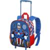 Marvel Zaino 3D con Ruote Piccolo 26 x 34 cm, Capacità 12.5 L, Blu First