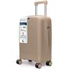 4FLY Trolley Da Viaggio Rigido Leggero L - Grande 65 cm (60L), Valigia Trolley Con Serratura TSA, 4 Ruote Doppie Spinner E Manico Telescopico In Alluminio, Bagaglio Da Stiva, Bagaglio Da Viaggio