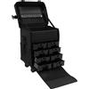 Mermajestic Beauty Case 2 in 1 Professionale Con 8 Cassetti e Ruote, Valigetta per Il Trucco da Pilota, Trolley da Viaggio, Nero, Nylon