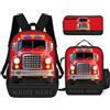 ASD Jewerly 3Pcs Set personalizzato ingegneria veicoli a tema zaino borsa regalo, nome personalizzato costruzione veicoli a tema escavatore camion stampa zaino casual laptop daypack borsa (style17)