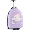 RELAX4LIFE Valigietta per Bambini 16, con Ruote, Bagaglio a Mano da Viaggio, per Ragazze e Ragazzi (VIOLA)