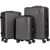 CABIN GO 5513 - Set di 3 valigie - bagaglio a mano da 55 cm, valigia media da 65 cm, valigia grande da 76 cm, in ABS rigido.