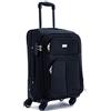R.Leone Valigia Trolley Espandibile bagaglio a mano 4 ruote in stoffa 214 (Nero, S Bagaglio a mano 55cm)