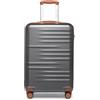 British Traveller Valigia con Ruote 54cm Bagaglio a Mano Leggero con TSA Lucchetto, Grigio