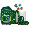 ergobag pack set Zaino scolastico ergonomico e flessibile, 6 pezzi, per la prima elementare Beartastic - Verde