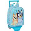 safta BLUEY - Zaino asilo con carrello, ideale per bambini di diverse età, comodo e versatile, qualità e resistenza, 22 x 10 x 27 cm, colore celeste, azzurro, Estándar, Casual