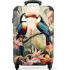 NoBoringSuitcases.com Valigia Bagaglio a Mano, Valigia, Trolley, Trolley Bagaglio a Mano, Valigia 55x40x20, Valigia da 10 kg, Trolley Bagaglio a Mano 55x40x20 cm (Tucani Giungla - Verde)