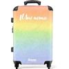 NoBoringSuitcases.com Valigia Per Bambini, Valigia Grande, Valigia Personalizzabile, Trolley Bambini, Valigie, Serratura TSA, Valigia Grande 23 kg (67 cm - 72 L) (Arcobaleno pastello - Multicolore)