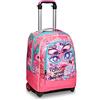 SJ GANG STYLE JAM GANG Trolley Scuola, Rosa, con Spallacci Uso Zaino, 2 in 1, Doppio Uso, Maxi Capienza, Trolley e Zaini, Scuola, Bambine e Ragazze