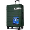 Shavont Valigia Grande Rigida in ABS, Trolley Leggero con 4 Ruote Doppie 360° Silenziose, Serratura Integrata, Valigia da Viaggio 76x50x29 cm (76 cm, Verde)