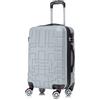 R.Leone Valigia da 1 Fino a Set 3 Bagaglio a mano 55x40x20 Ryanair Vueling adatto Iberia Wizzair EasyJet, Medio, Grande 4 Ruote ABS 6112 (Argento, S - Valigia Bagaglio a mano)