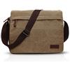 FANDARE New Borsa a Tracolla Uomo Affari Studente Viaggio Portatile Crossbody Bag Grande Capacità Multi-pocket Traspirante Tela