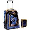 PRESTIGE & DELUXE Trolley zaino Scuola Sonic 2 + astuccio 3 piani completo di cancelleria + omaggio orologio digitale Sonic e 7 penne cancellabili