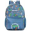 Minecraft Zaino zombie | Borsa blu con cerniera per bambini unisex | Porta libri a scuola | Design Creeper & Zombie | Merce a tema gioco